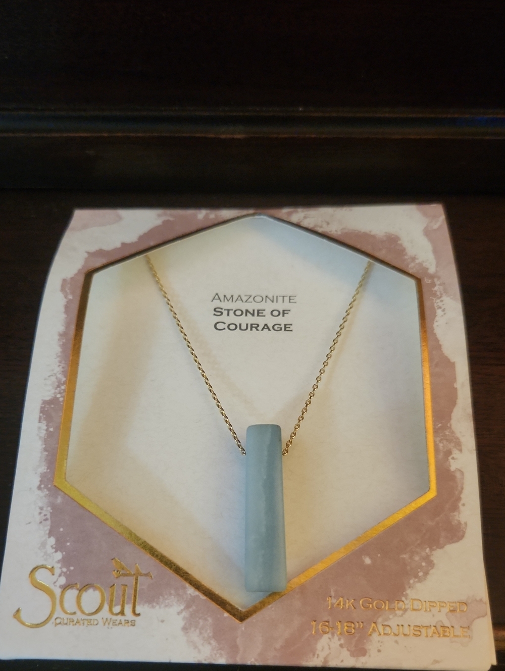 Scout 14K Gold-Dipped Amazonite Bar Pendant Necklace in Soft Blue